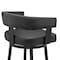 Armen Living Cohen 26" Counter Height Swivel Bar Stool in Black Finish and Black Faux Leather 721535761920 - alternate 4